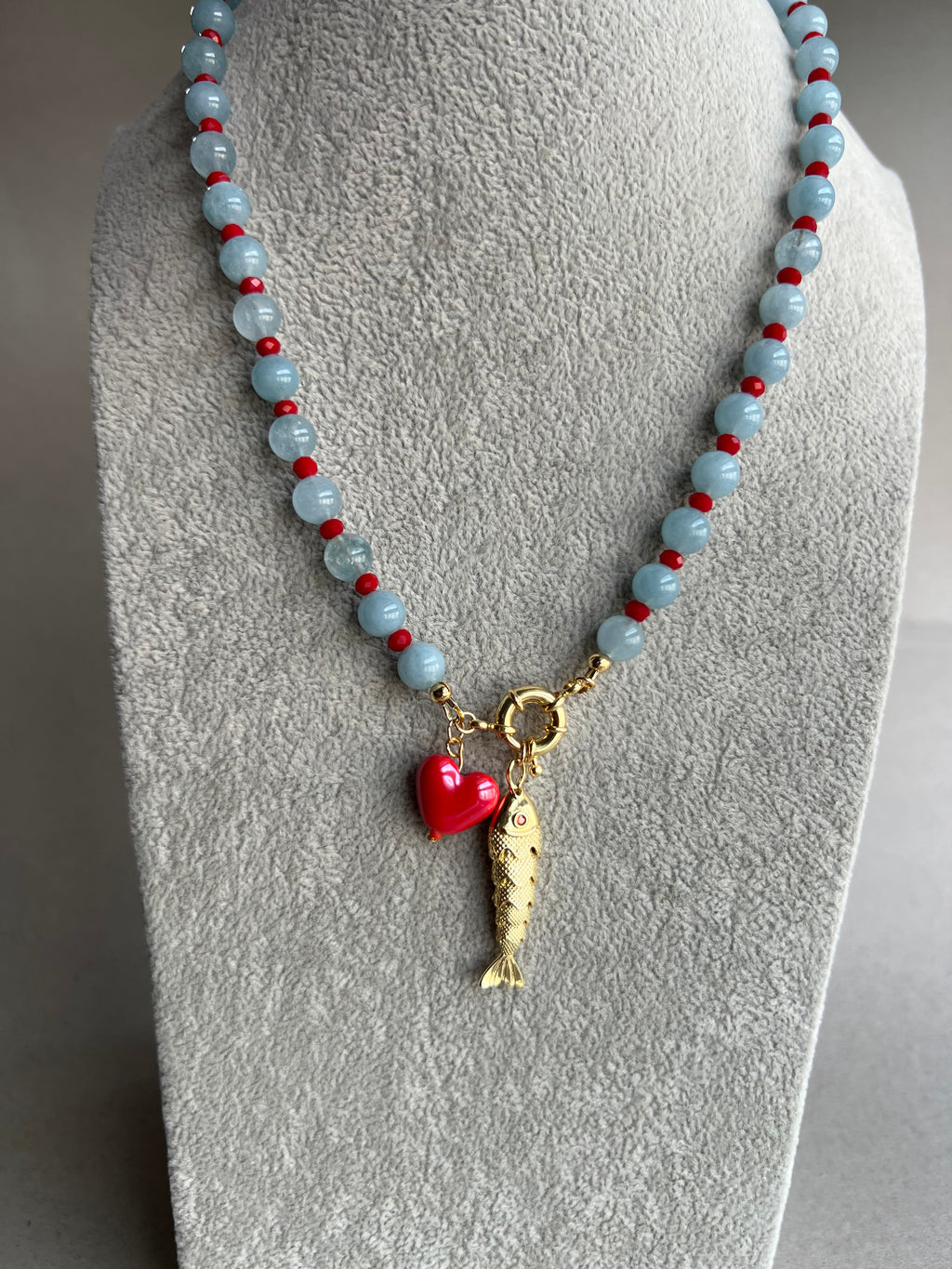 Aquamarin-Kette „Koi“ - blau