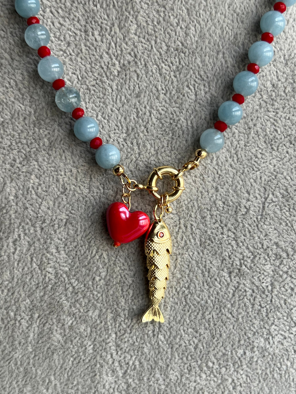 Aquamarin-Kette „Koi“ - blau