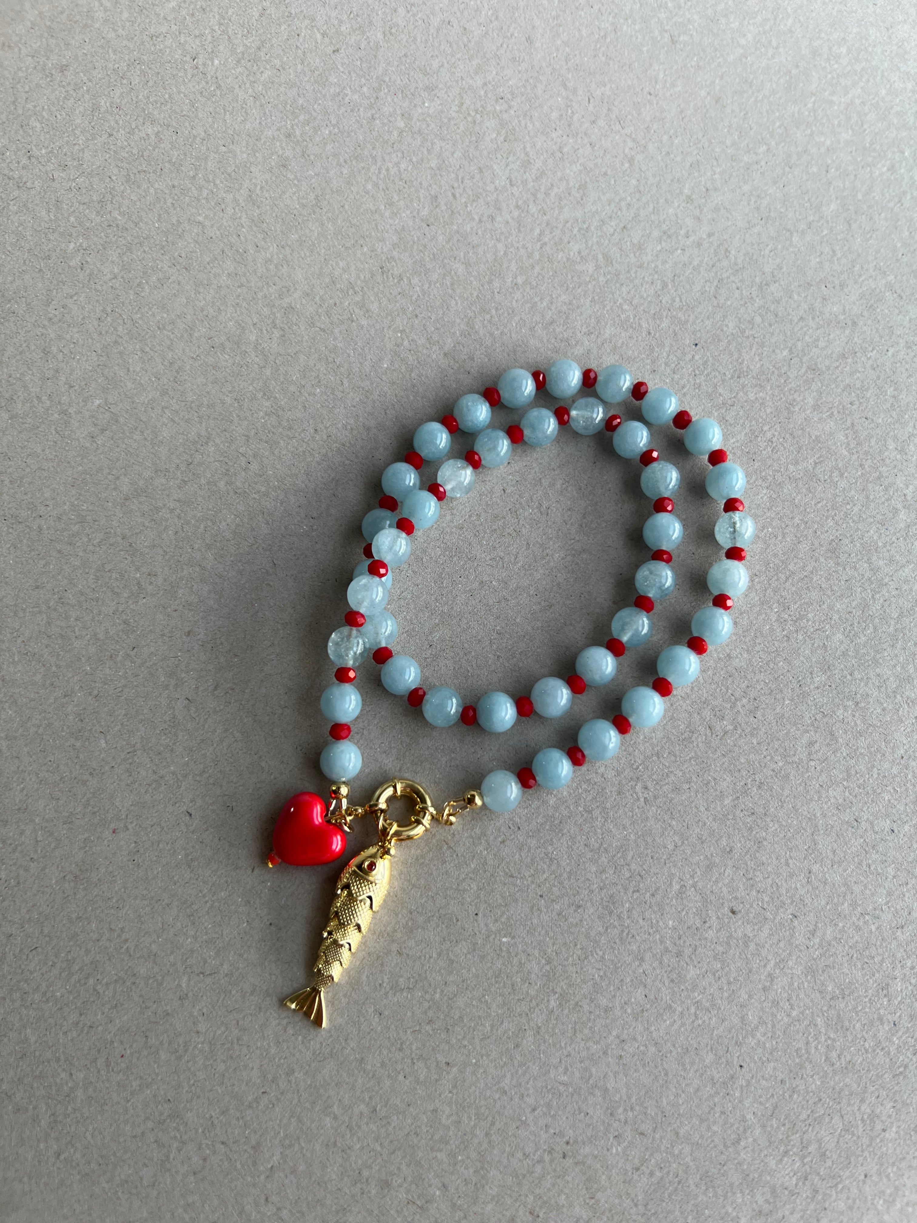 Aquamarin-Kette „Koi“ - blau