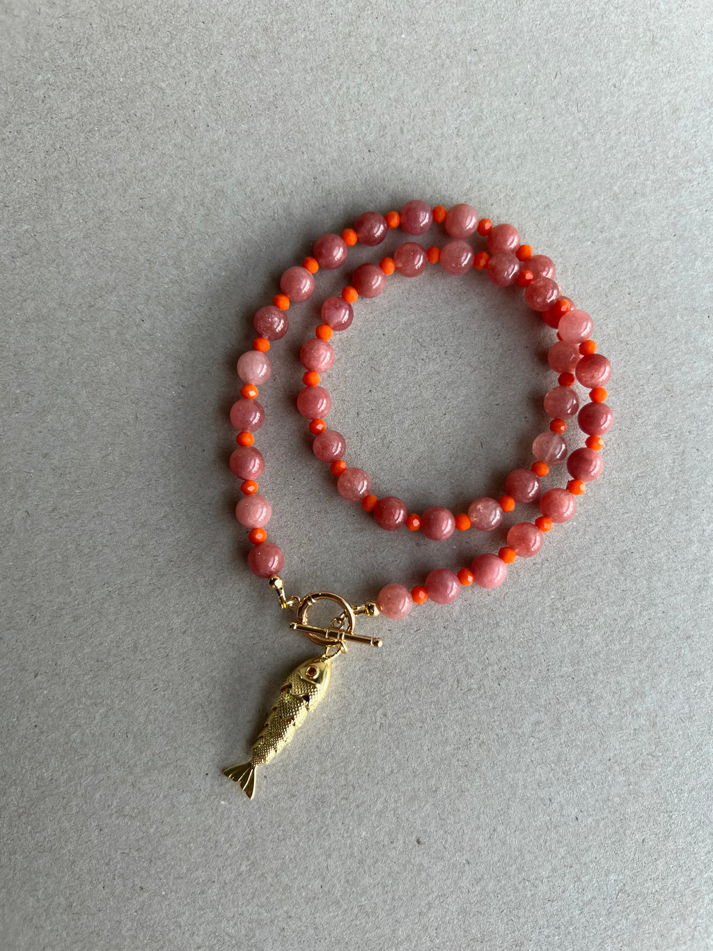 Aquamarin-Kette „Koi“ - rosa